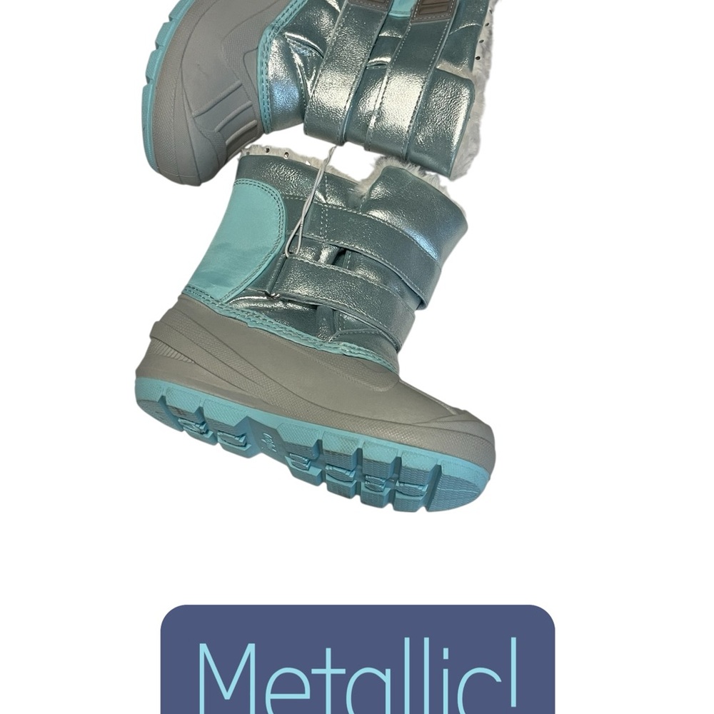 Cat & Jack Toddler Blue Lev Faux Fur Thermolite Insulted Snow Boots Free Ship 7